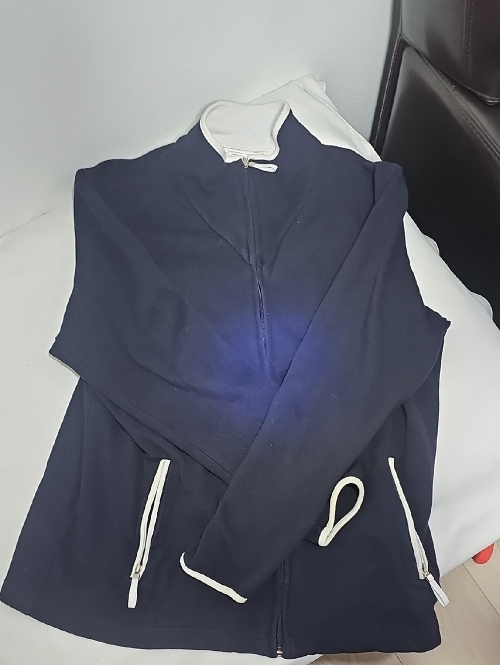 Northern Reflections Navy Zip Jacket with White Collar